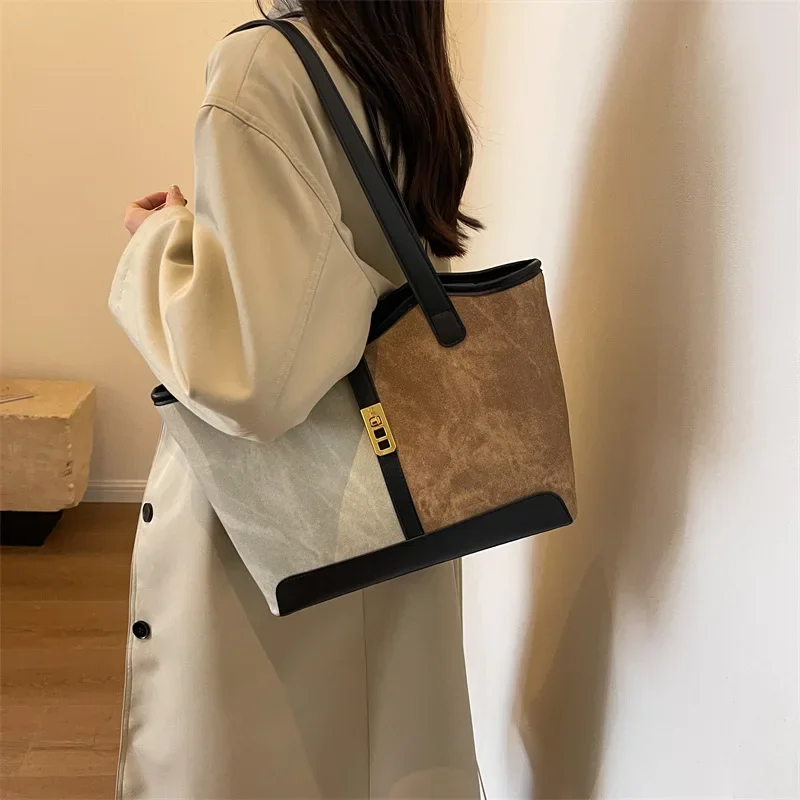 Large Capacity Bags for Women 2024 New Style High-End Versatile Top Handle Single Shoulder Bag for Office Ladies Commuter Bags Tote Bag