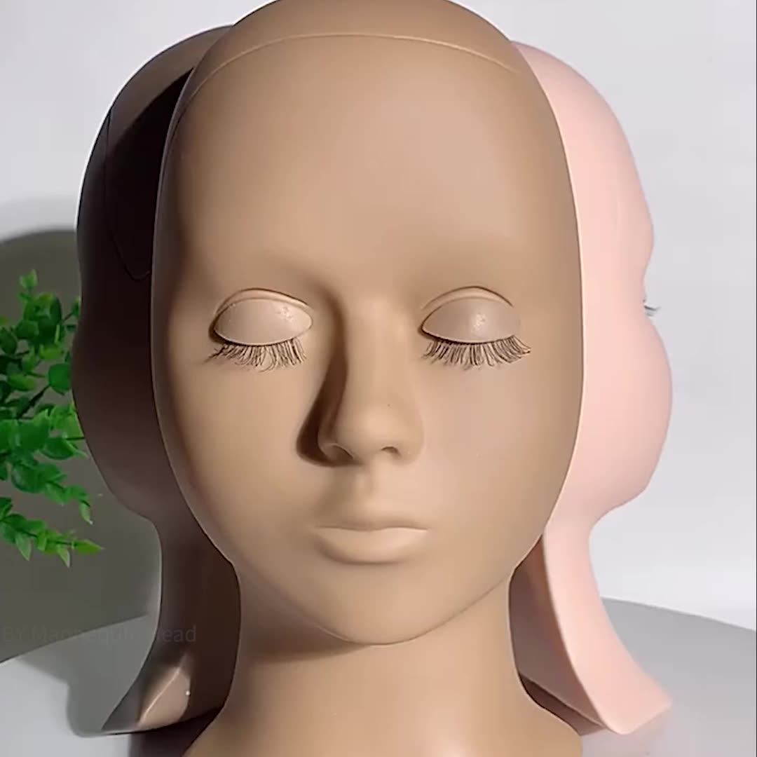 Miuffue 3in1 Lash Mannequin Head,Upgraded Eyelash Mannequin Head With Lash Glue Rings Eyelash