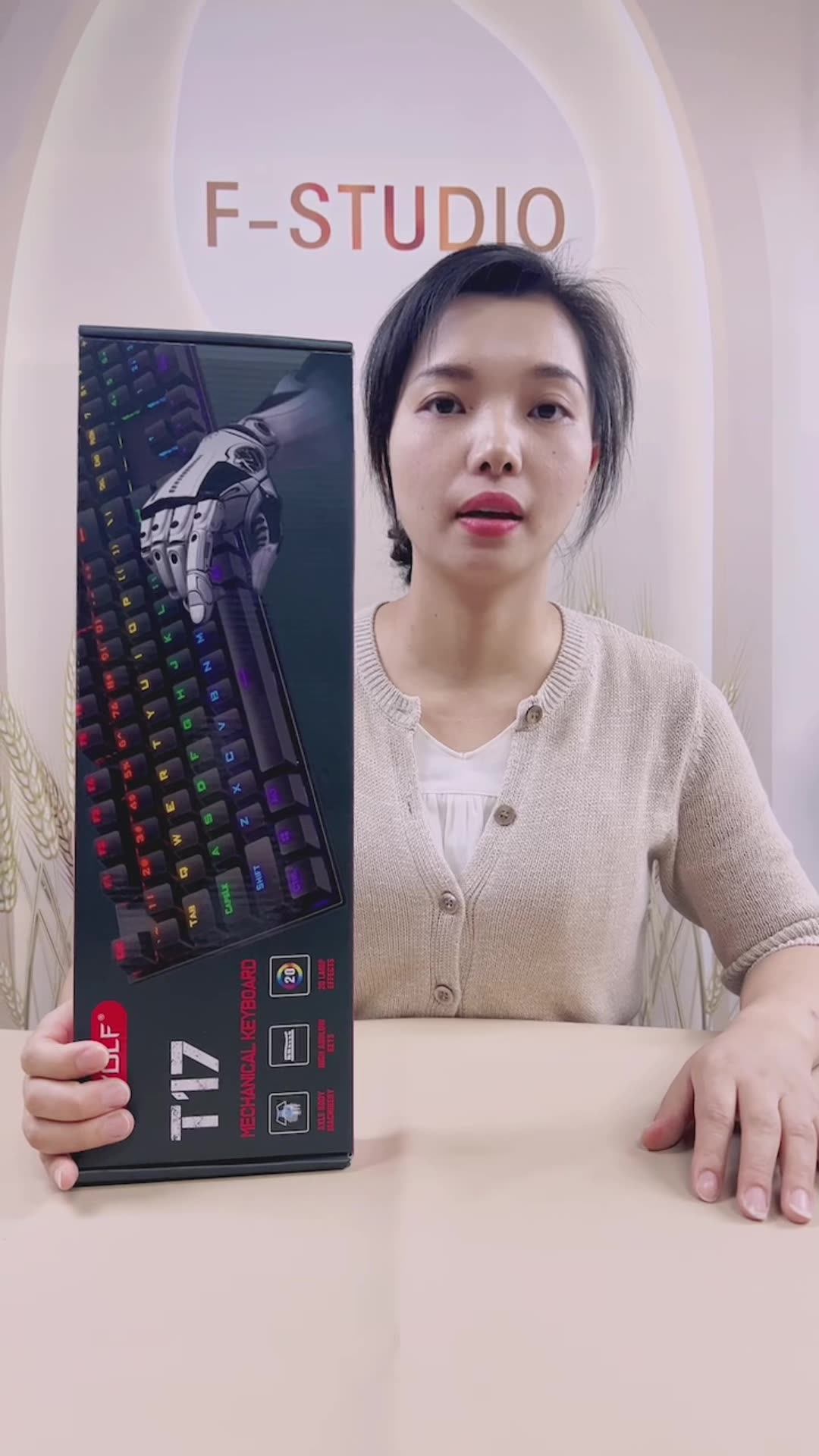T-WOLF T17 Blue Switch RGB Mechanical Keyboard - 104 Keys, Wired