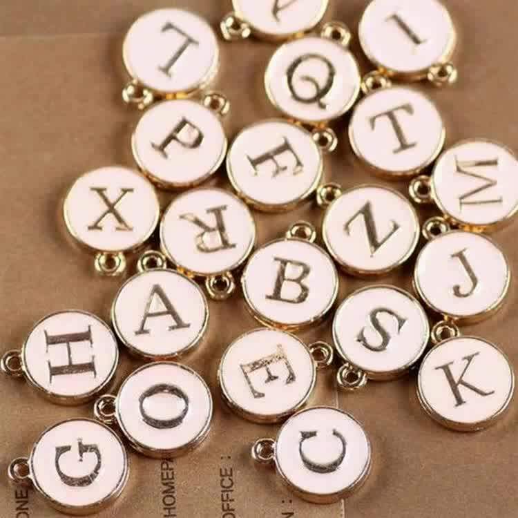 Color Enamel Initial Alphabet Letter Charms Az 26 Initial Letter