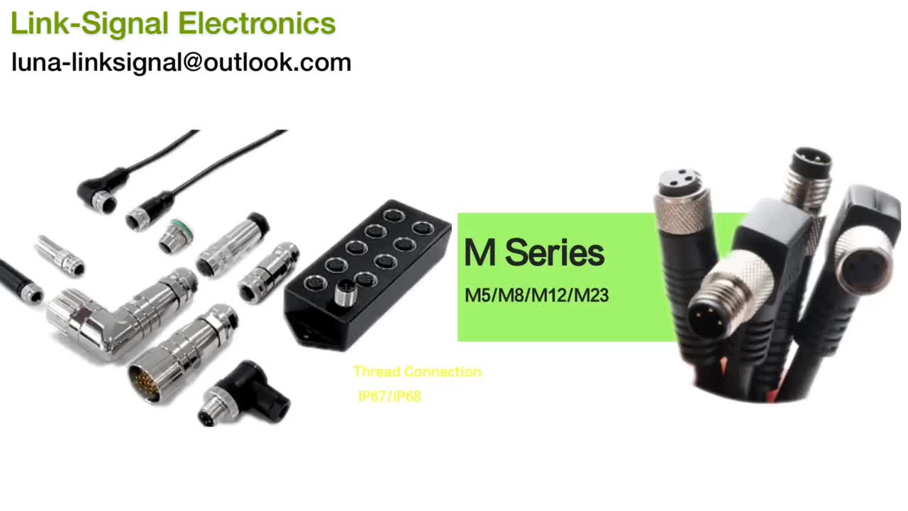 4 Pin Waterproof Connector M8 Female Panel Mount Connector With Wire