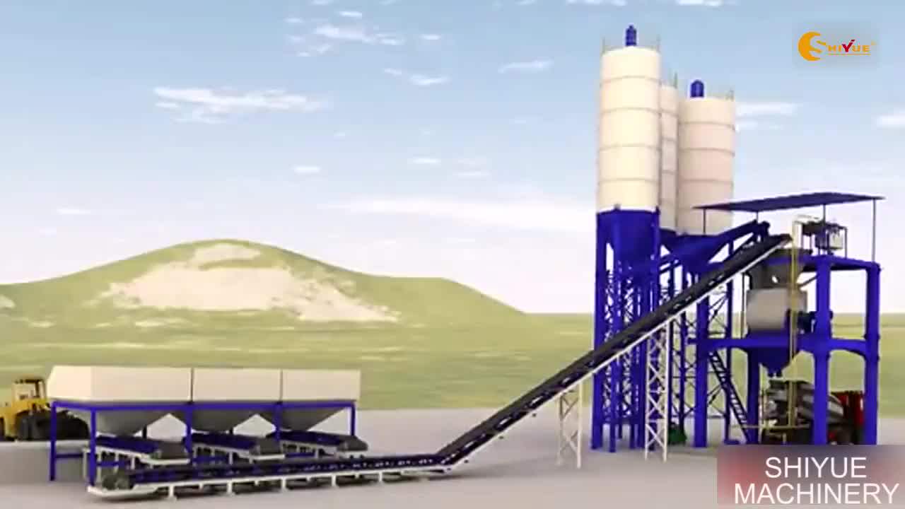 Hzs 35 Cbm Stationary Concrete Batching Plant 35m3/h Concrete Mixing