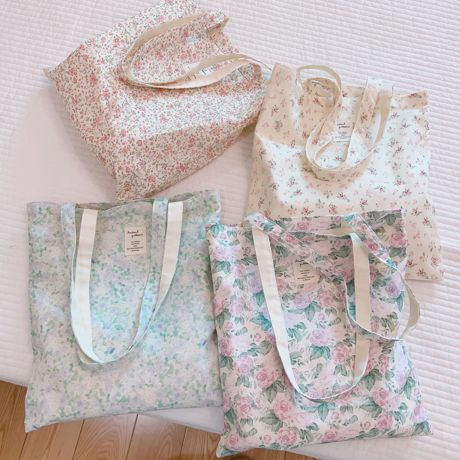 [Su Xi cloth bag] spring and summer new floral cotton cloth bag single shoulder women's cloth bag literary fresh all-match large capacity