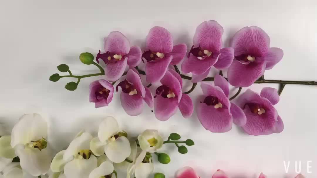 Wholesale 9 Heads Decorative Silk Orchid Flower Artificial Flower Real