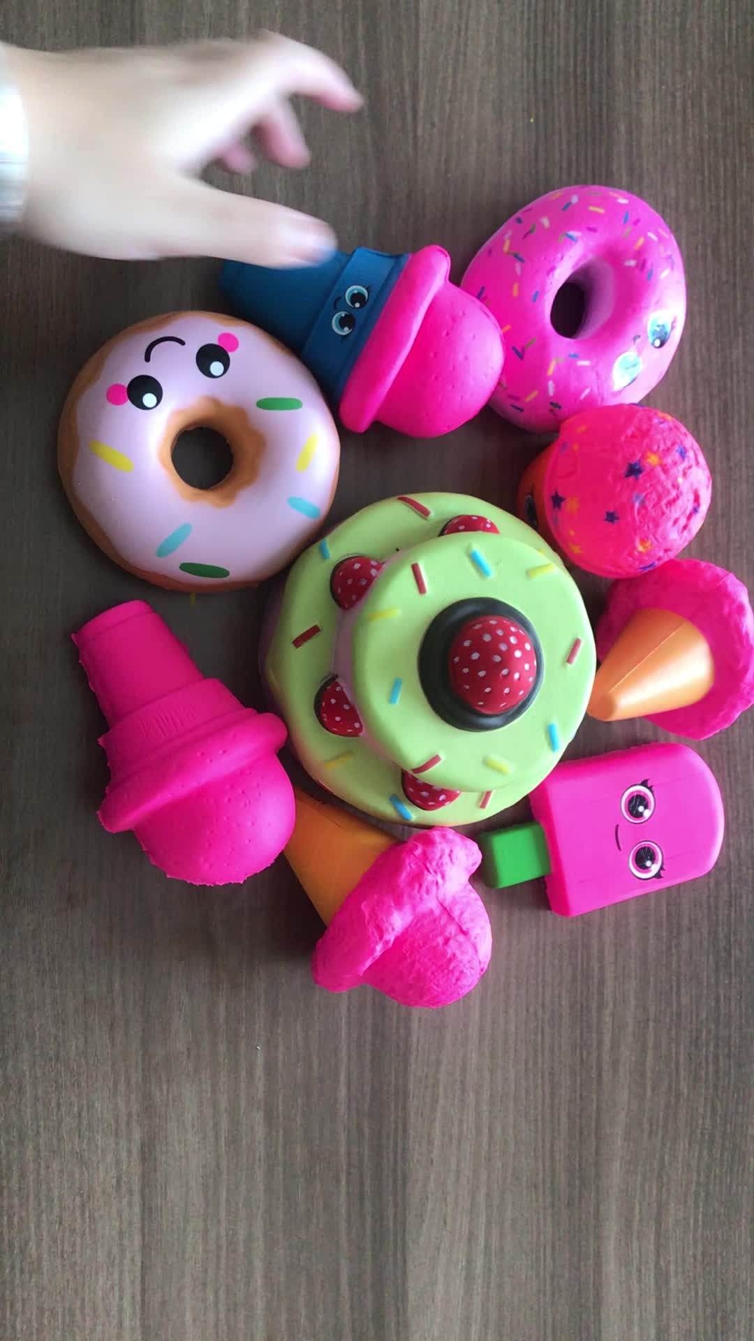 Promotional Jumbo Slow Rising Squishy Food Squishy Toy Donut/ice Cream/cake Shaped Squeeze Toys