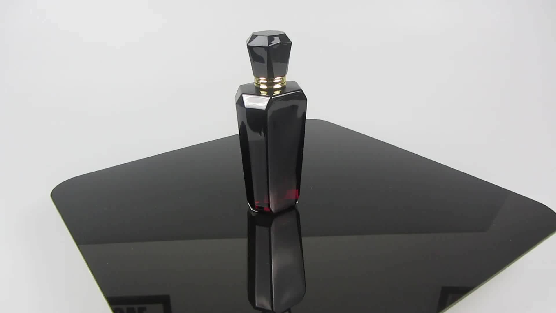 Custom 50ml Empty Perfume Scent Packing Bottle Black Luxury Glass