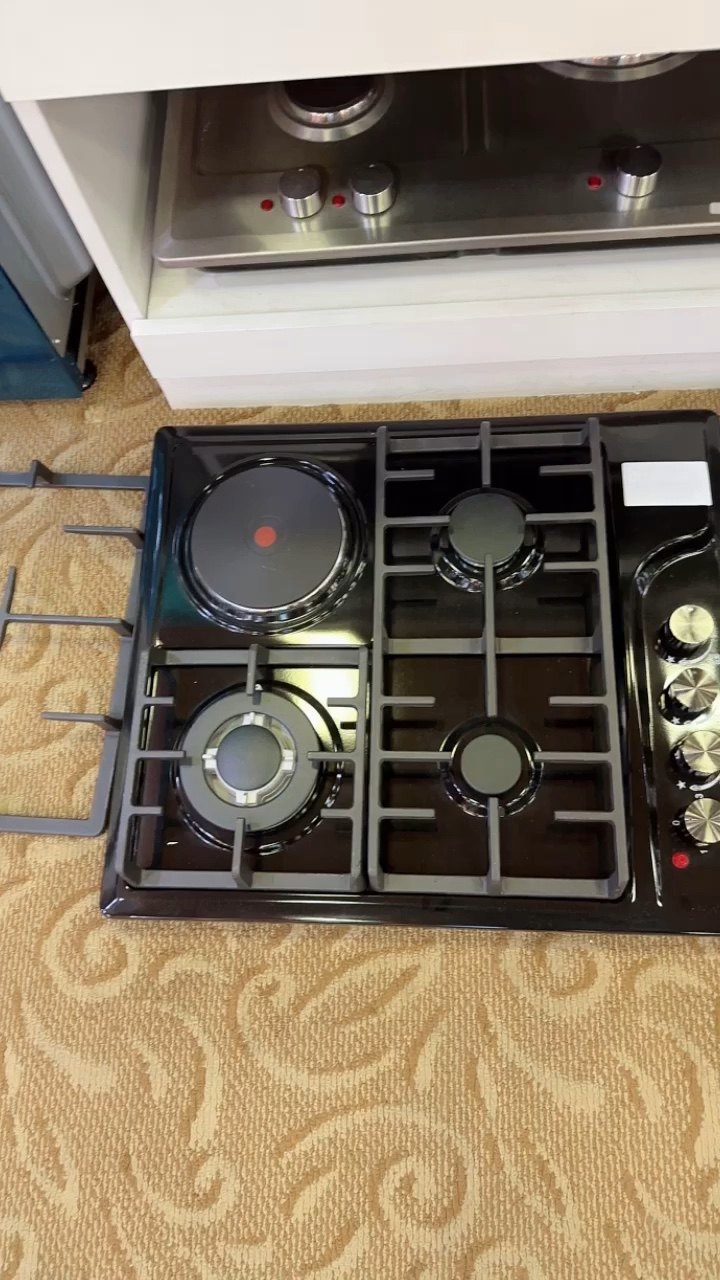 Cast Iron Builtin Gas Hob Induction Gas Stoves 5 Burner With Tempered