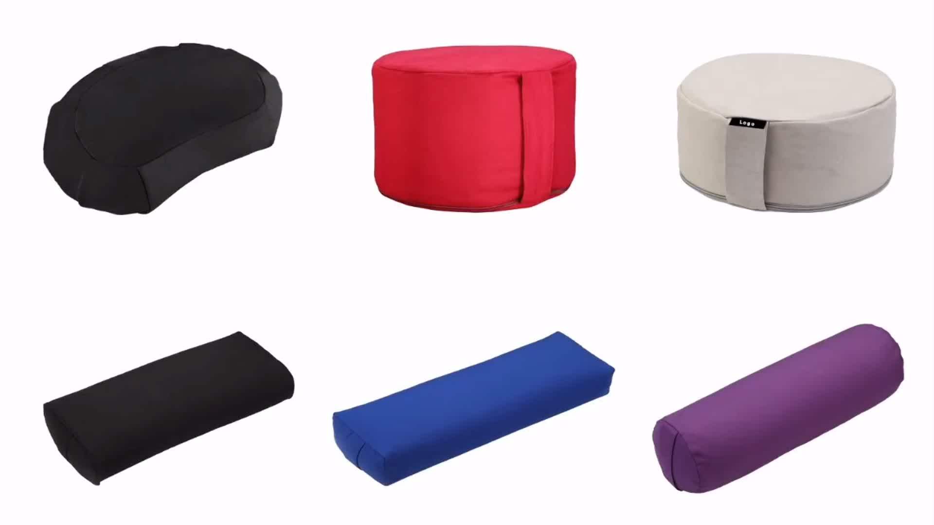 Buckwheat Filled Cotton Bolster Pillow Yoga Zafu Meditation Cushion