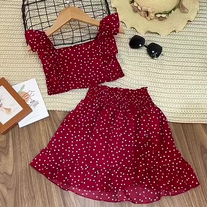 Girls Clothes 2 Piece 4-12 Years Girls Suer Outfits Square Neck