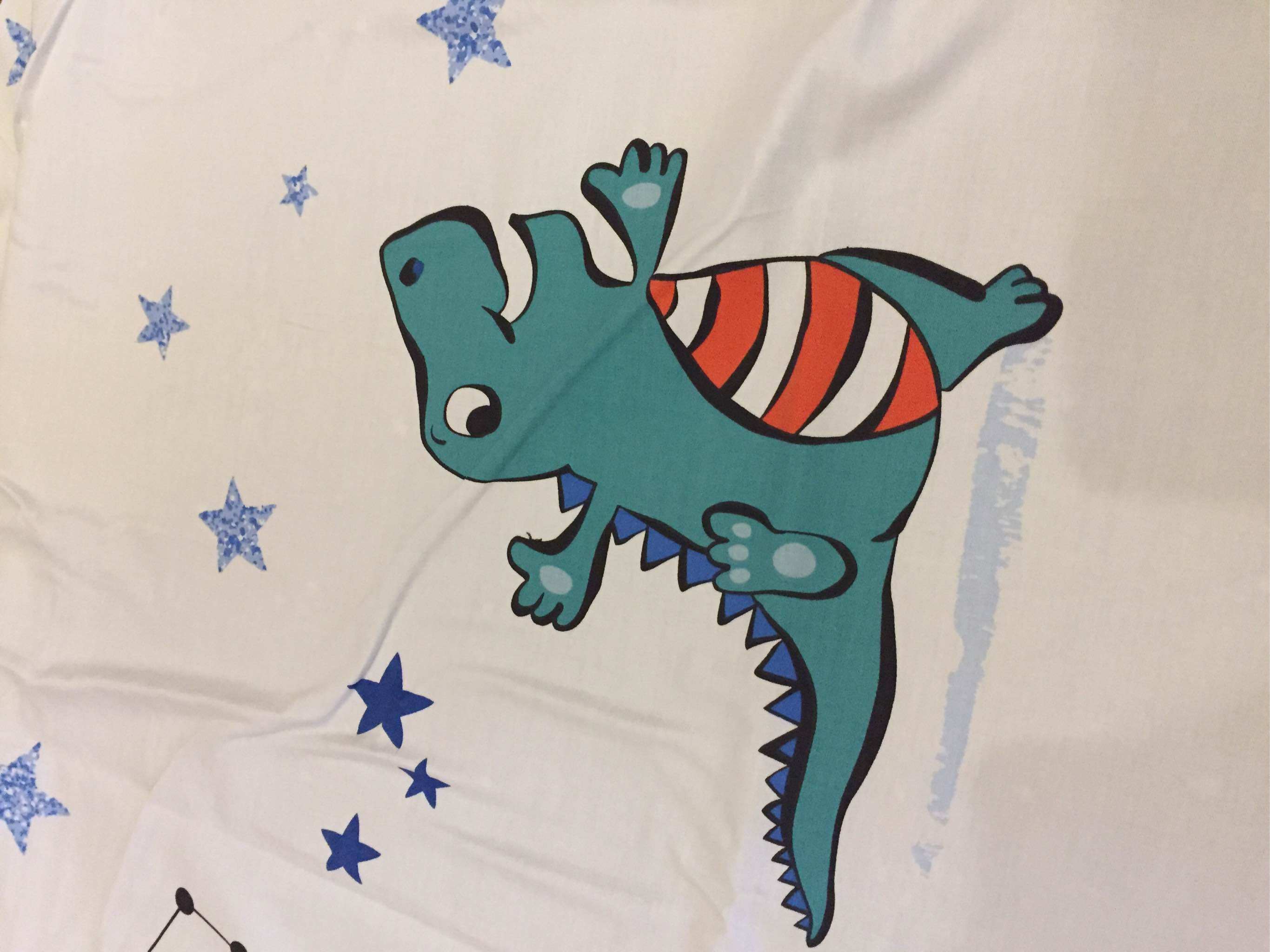 水星家纺儿童三/四件套纯棉全棉卡通被套宿舍床单萌龙纪床上用品！