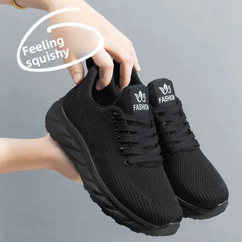New Work Shoes Running Anti-slip Mesh All-match Super Soft Casual Mom sneaker Soft-soled Walking Shoes