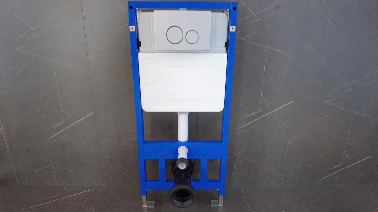 Hidden in wall concealed cistern for wall hung toilet with frame dual