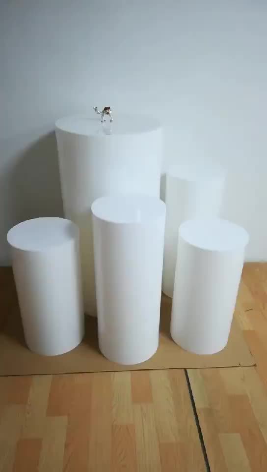Beautiful And Brilliant White Acrylic Cylinder Pillars Set Of 3 Buy