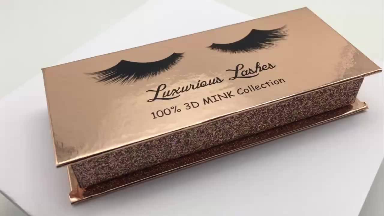 Own Brand Cheap Eyelash Packaging Box 3d Eyelashes Hand Made Full Strip