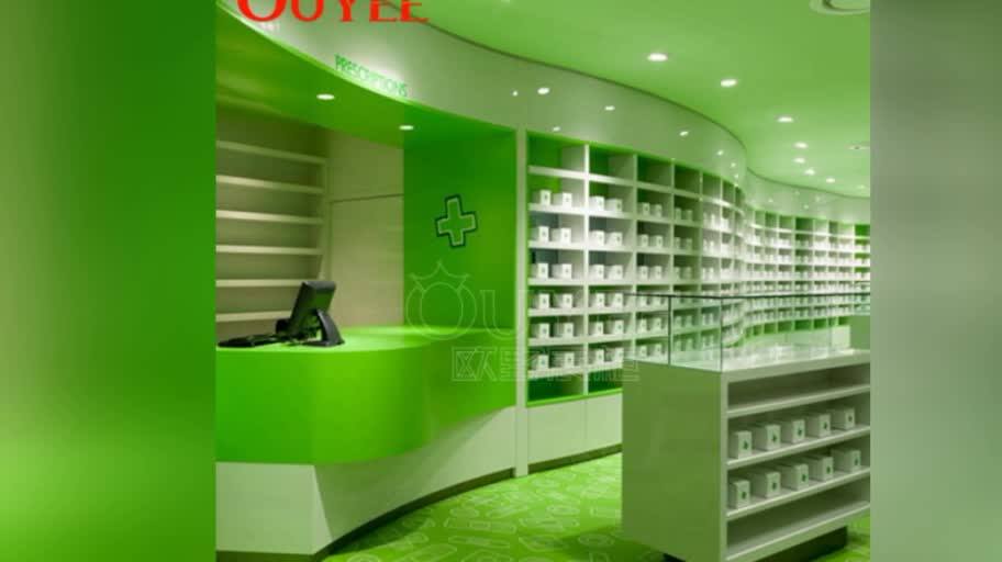 Retail Medical Store Furniture Simple Modern Wooden Pharmacy Shop