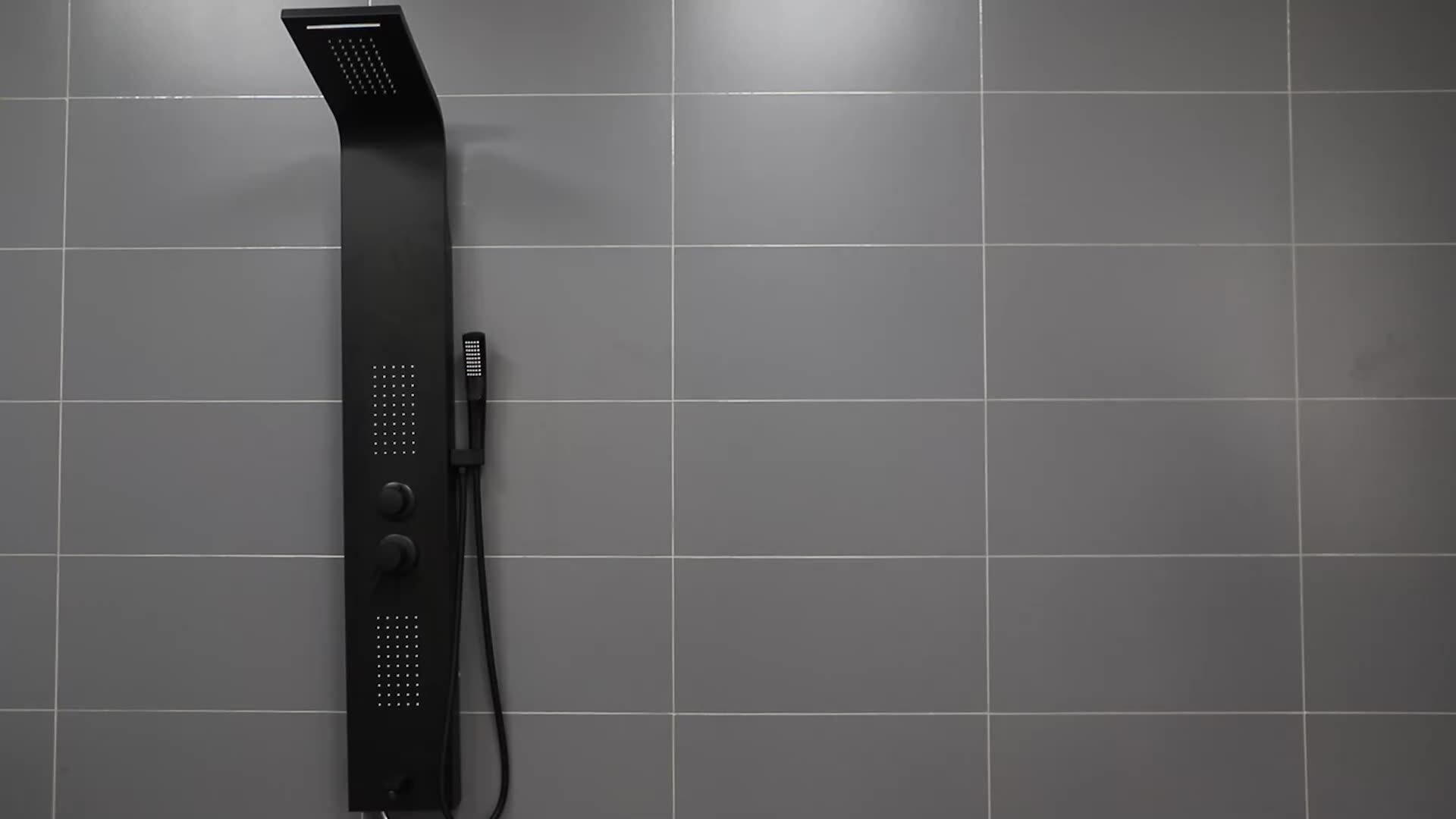 Rovate Shower Panel Stainless Steel Wall Mounted Led Waterfall System