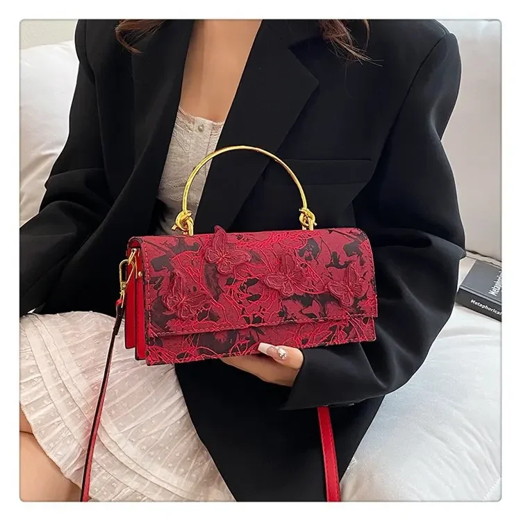 High-end Butterfly Bag Women's Bag 2024 Season New Fashion Small Square Bag Niche Casual All-match Shoulder Bag