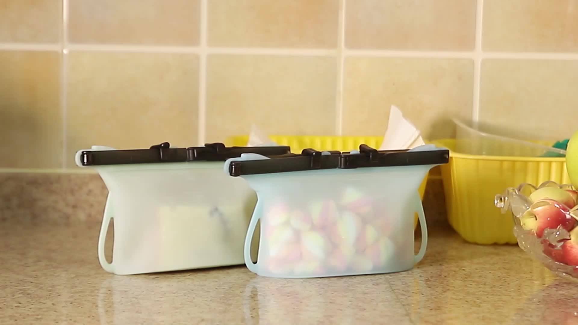 New Creative Reusable Airtight Silicone Food Storage Bag Buy New