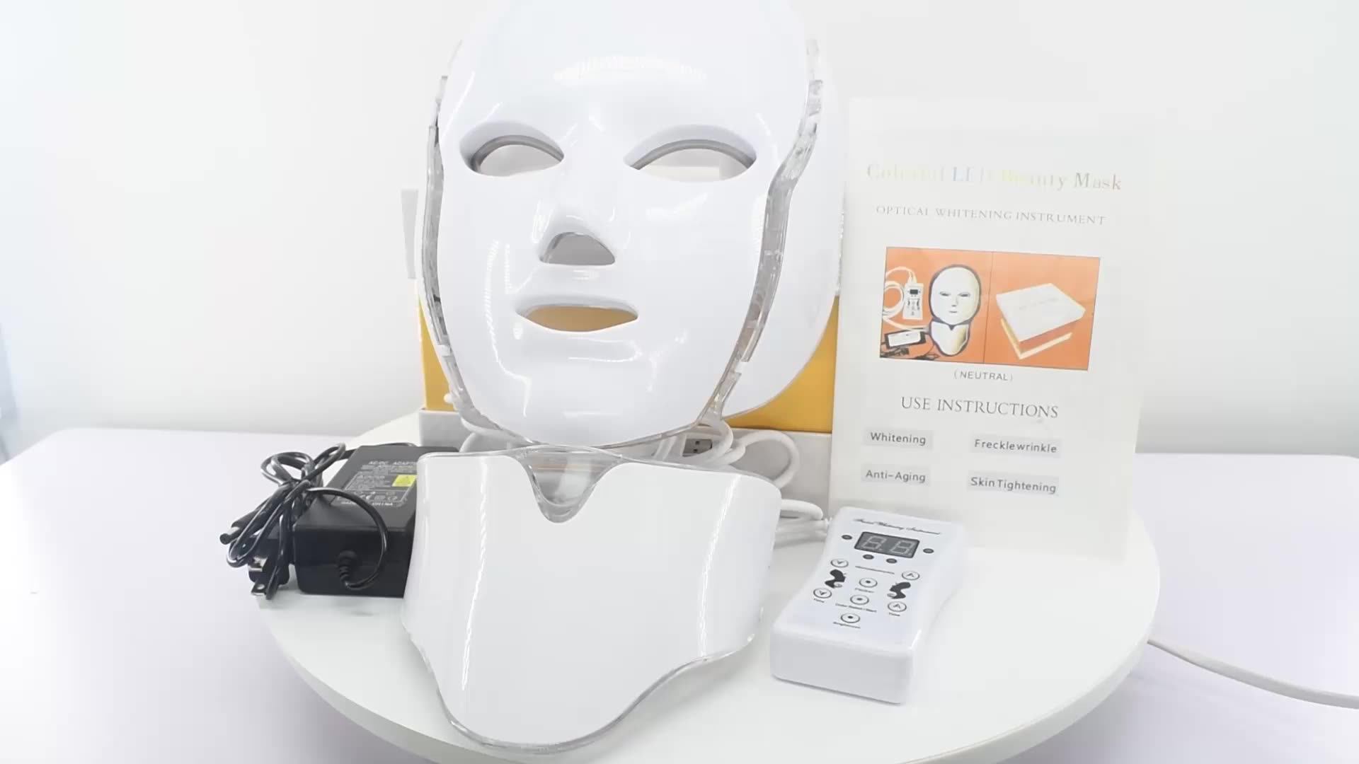 Sgrow Beauty Spa Treatment 7 Colors Mask Led Red Light Therapy Face