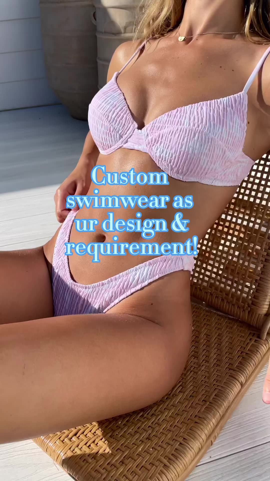 2023 Summer Bathing Suit Towel Fabric Solid Color Swimwear Custom High