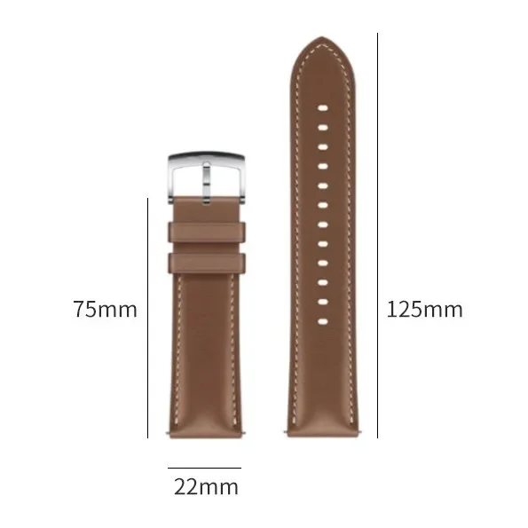 適用於華為WatchGT5/4小米S4手錶帶雙面真皮針扣款錶帶22MM通用款