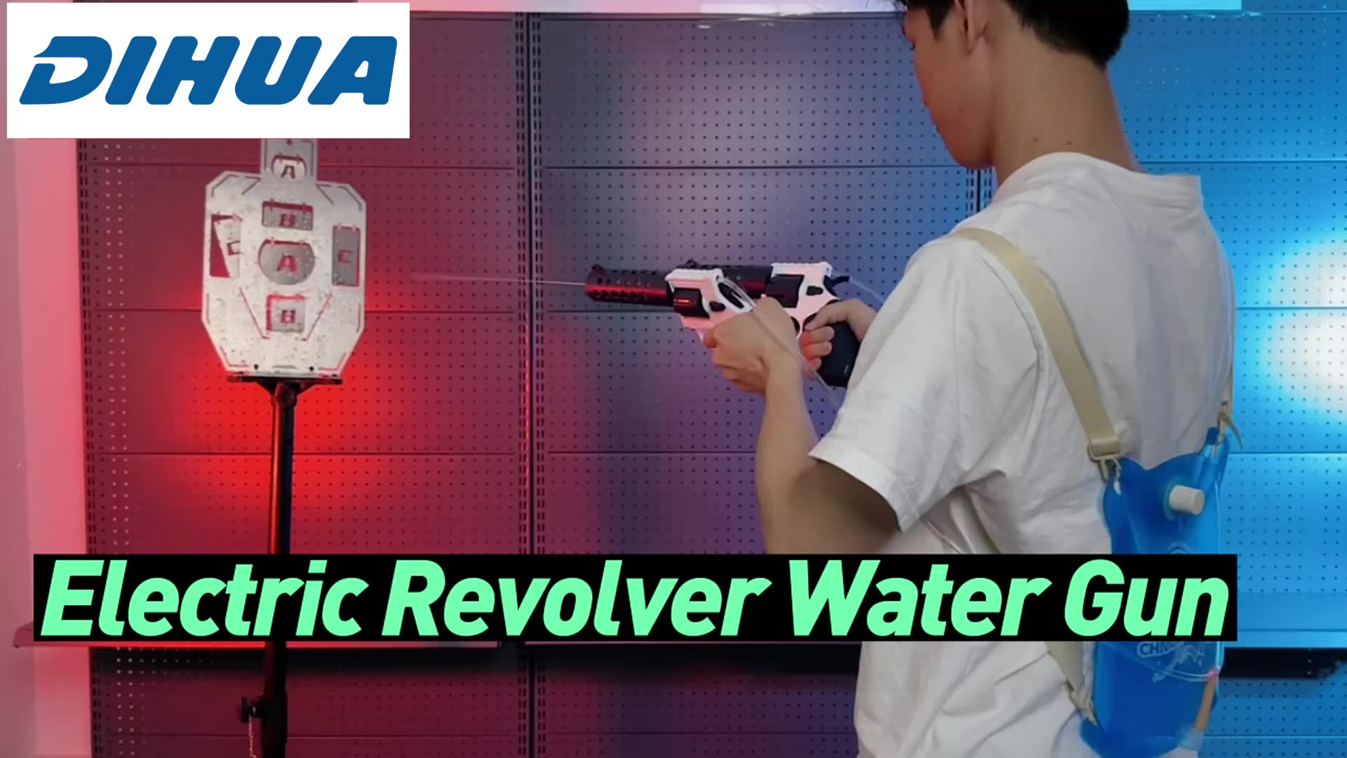 Dual Revolver Water Gun Kids Largecapacity Electric Backpack Water Gun