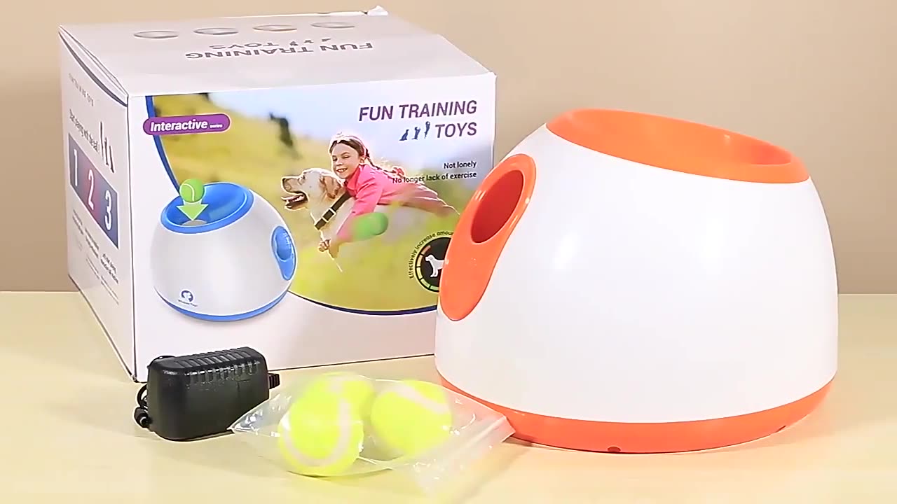 智能宠物抛球器 狗狗玩具自动发球器 三挡可调距离狗狗玩具发射机 - 宠物发球器灰色/美规