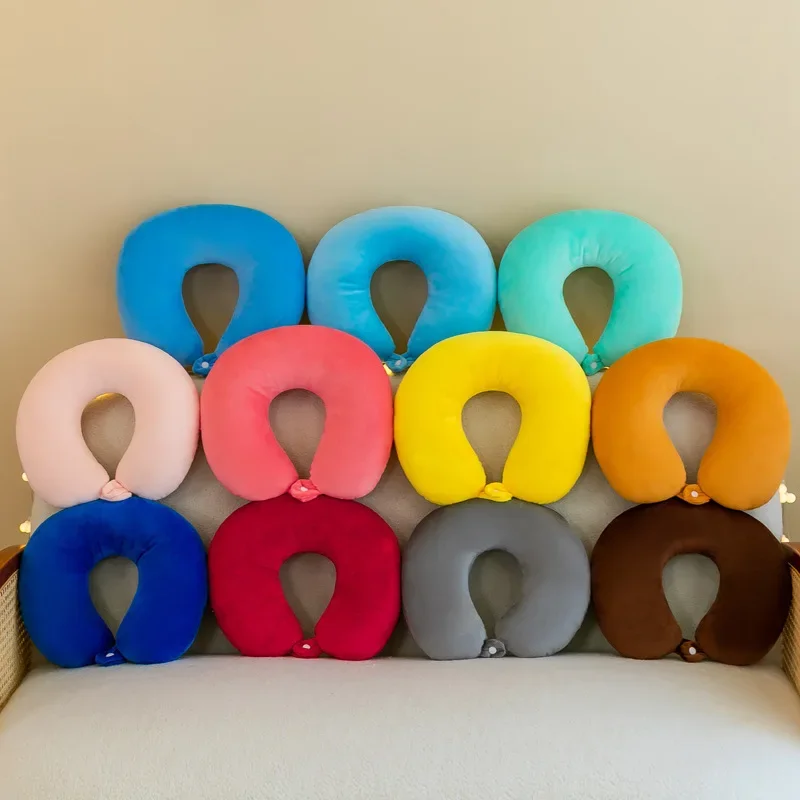 U-shaped Pillow Cervical Neck Protection Pillow Neck Pillow Travel Sleeping Car Portable Massage Nap PP Cotton U-shaped Pillow