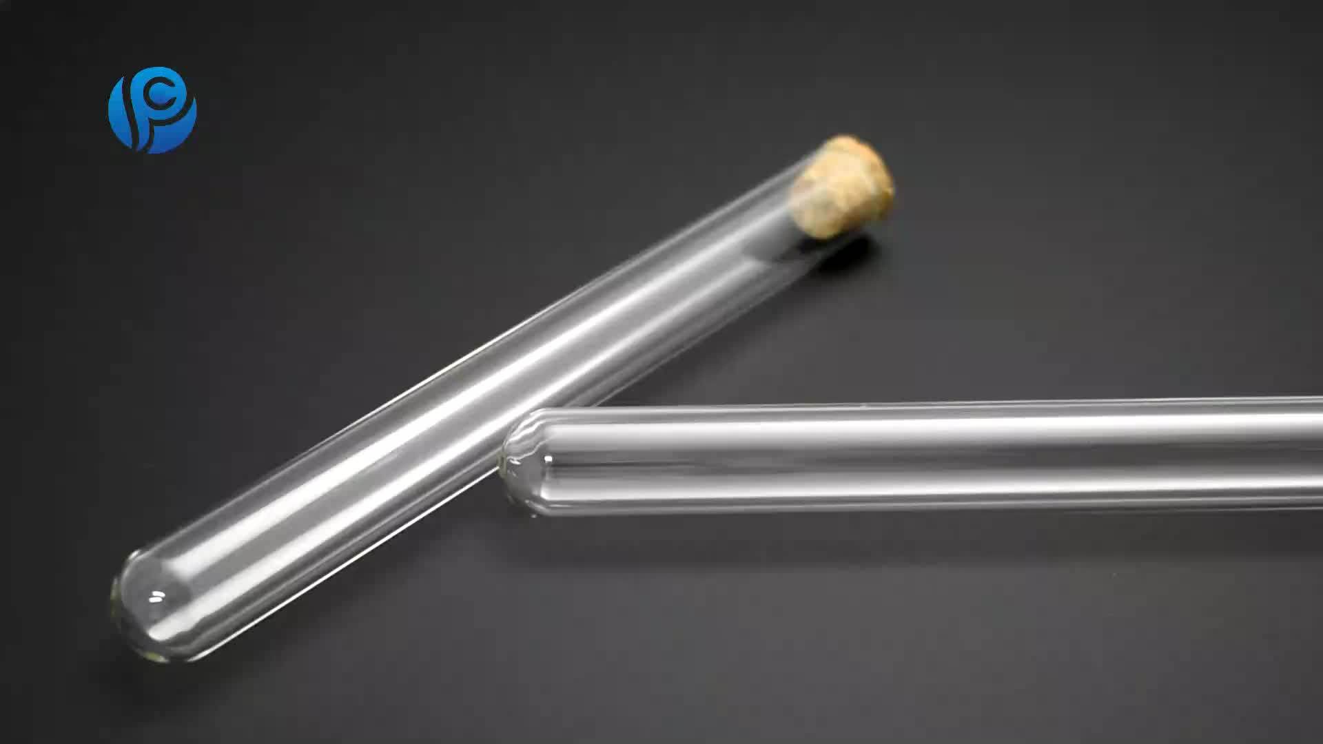 Customized Lab Supplies Flat Bottom Glass Test Tube With Cork Stopper