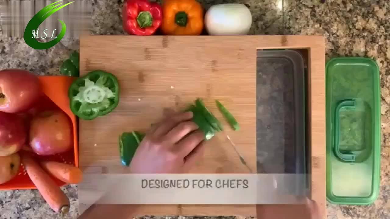 Extra Large Bamboo Cutting Board Set With 3 Trays Drawers Containers