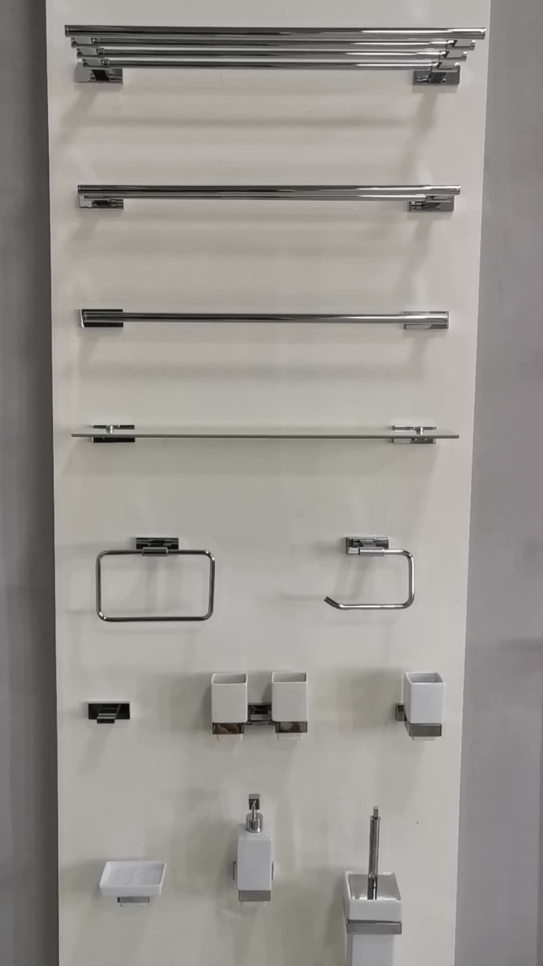 Gaomida Brass Bathroom Accessories Kit Hardware Set Modern Chrome Towel Holder Luxury Soap