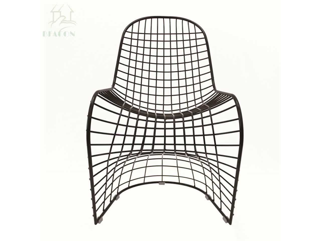 Stackable Metal Frame Yellow Wire Outdoor Chair Buy Yellow Metal