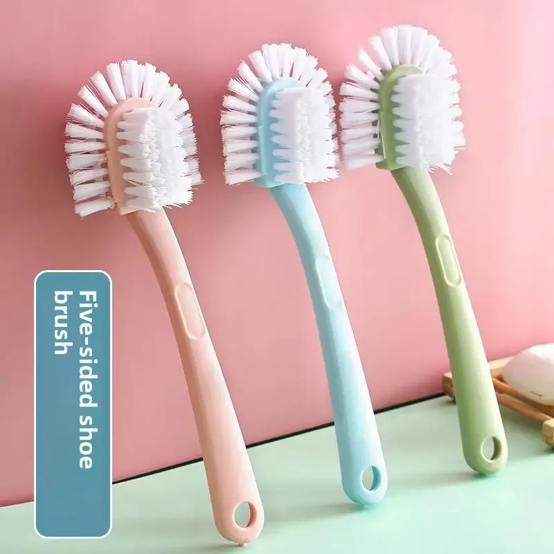 Shoe Brush for Home Use, Creative Five-Sided Shoe Brush with Multiple Heads, No Dead Corners, Suitable for Cleaning Shoes with Soft and Hard Bristles That Won'T Damage Shoes, Popular Online Brush