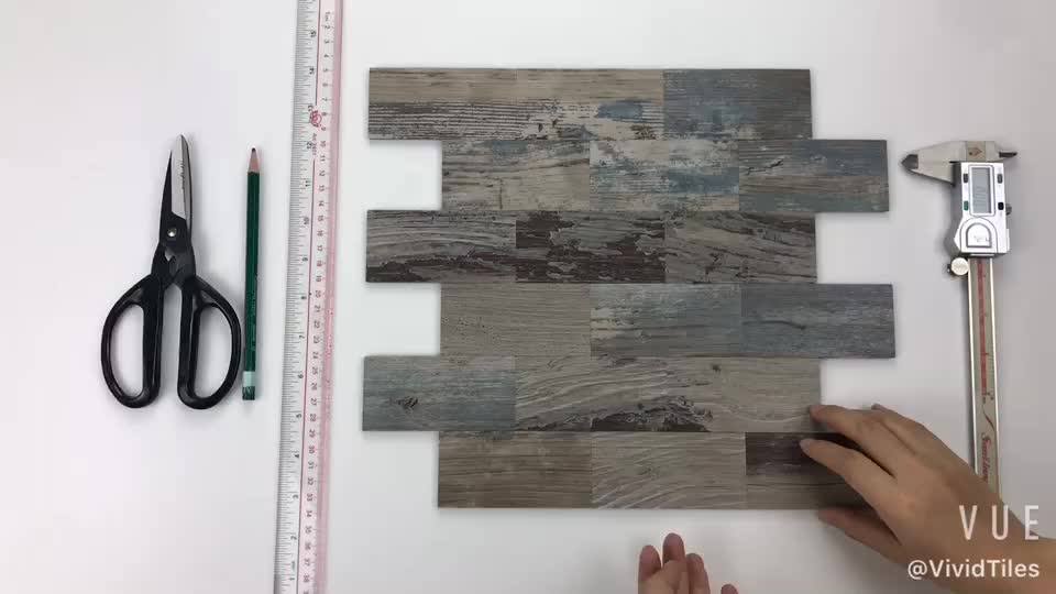 Cheap Wholesale Peel And Stick On Faux Wood Wall Tile For Home Wall