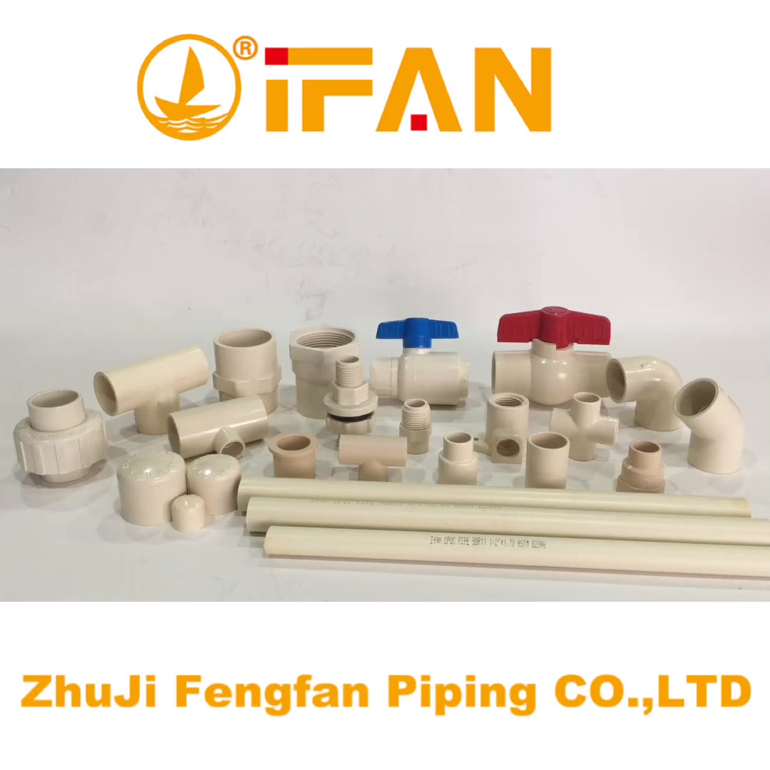 Ifanplus Cpvc Astm D2846 피팅 Cpvc 파이프 피팅 1/2 인치 남성 탱크 커플 링 Pvc 파이프 피팅