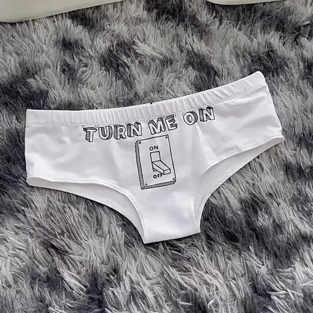 Sadi Custom Logo White Womens Stretch Comfortable Thong Healthy Printed