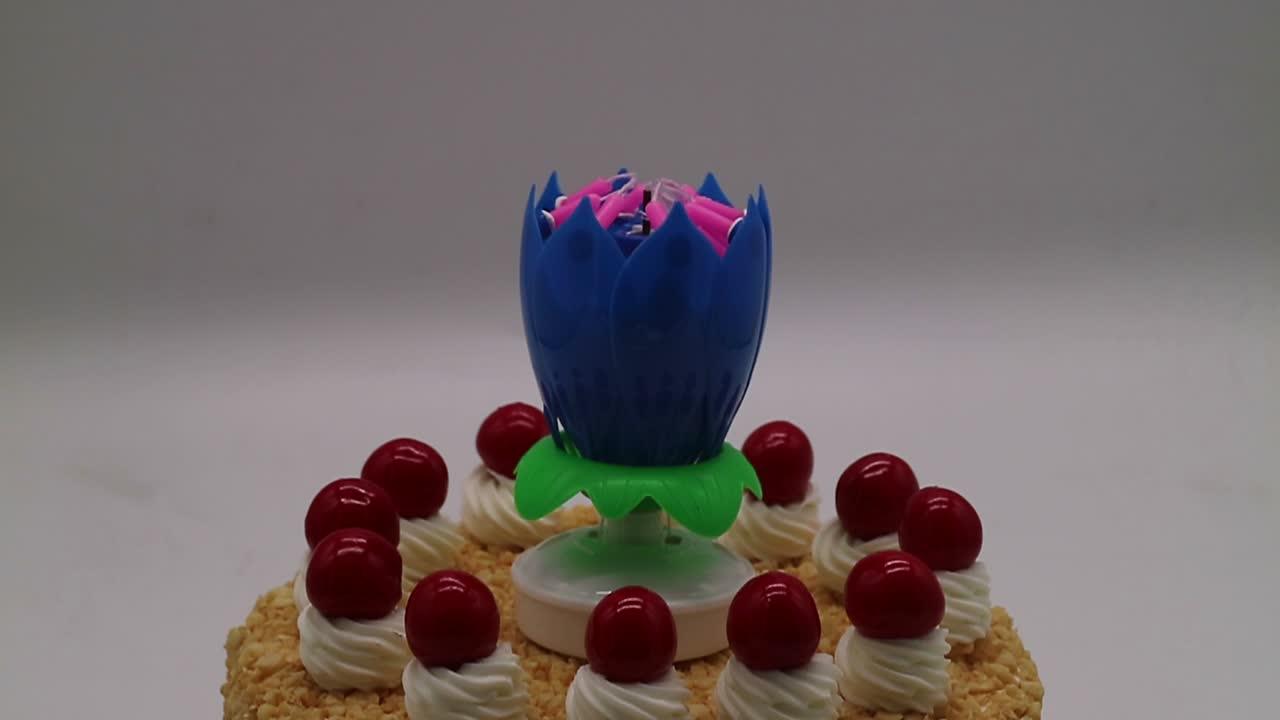 The Most Popular Magic Lotus Cake Flower Firework Birthday Music Candle