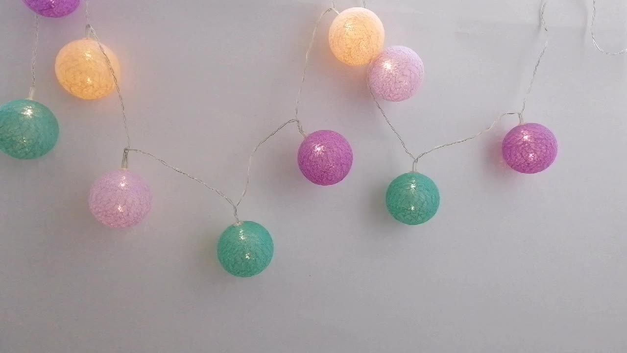 Battery Operated 20led Cotton Ball Lights String Buy Led Cotton Ball Lights,Cotton Ball Light