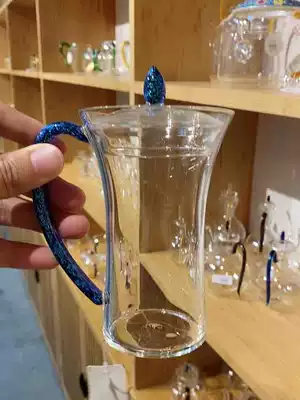 Heware glass green teacup small incense Cup office ladies tea cup with lid mug high grade small water Cup