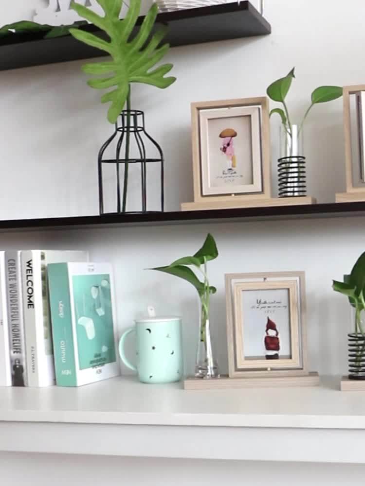 ins photo frame table 5 inch creative double-sided image frame Hydroponic plant photo frame led decorative light desktop decoration photo