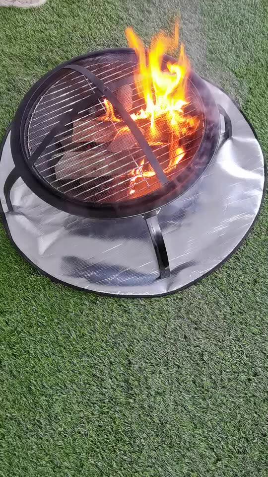 24'' 32" Round Fireproof Mat Bbq Grill Mat Heat Shield High Temp Fire