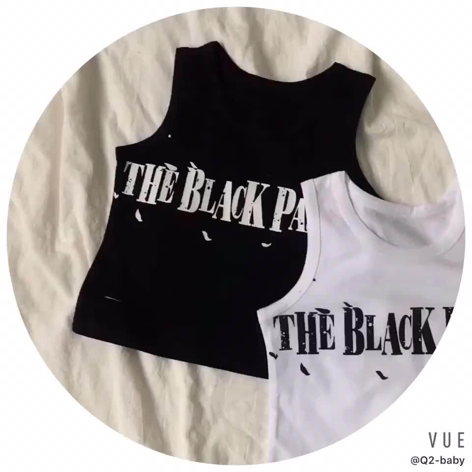 New Arrival Summer White Black Baby Collarless Cotton Vest For Sale