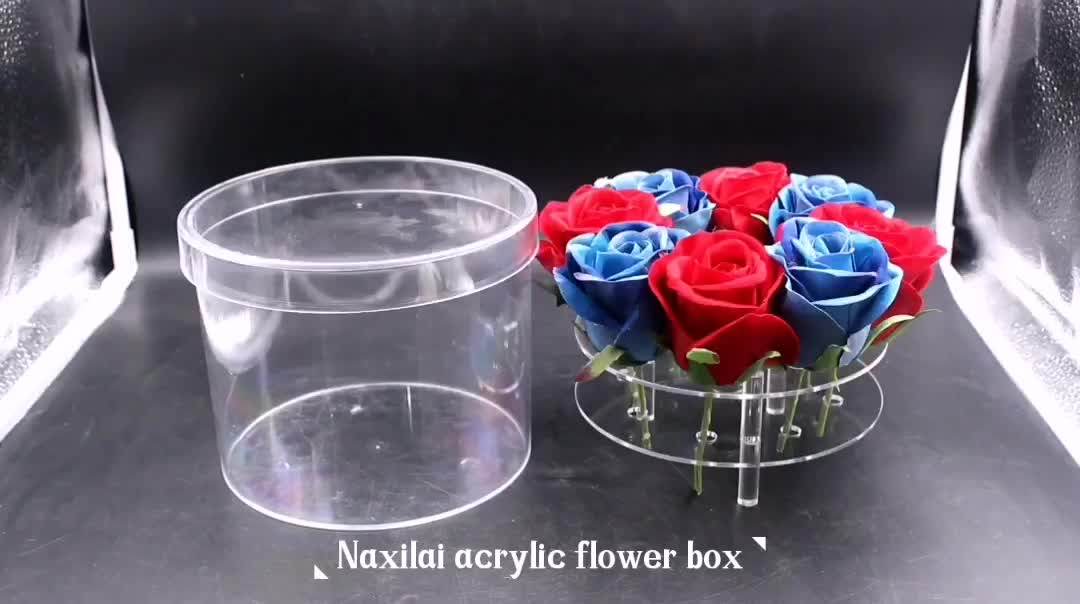 Great Waterproof Acrylic Flower/ Rose Acrylic Boxes With 9 Holes
