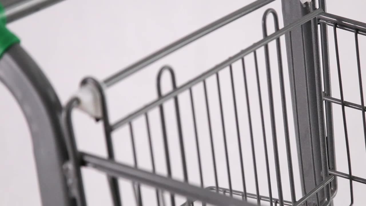 Shop Mall 2 Tier Double Basket Supermarket Shopping Trolley Cart