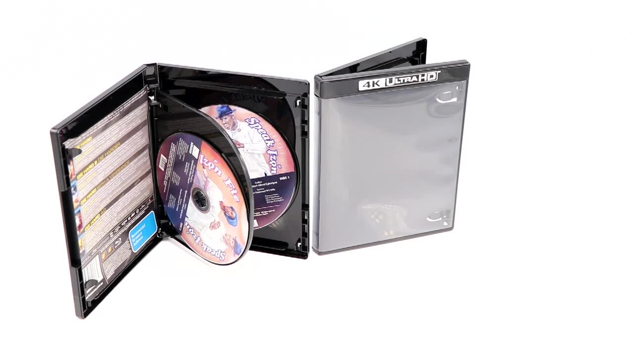 Estuche De Almacenamiento Para Cd Blu-ray,Caja De Recambio Para Dvd,Amaray 4k,4k,Uhd,Logo Plateado,Caja De Plástico Negro Para Dvd - Buy De Plástico Negro De Dvd,Amaray Blu-ray 4k Casos,Dvd Caja De Almacenamiento Product