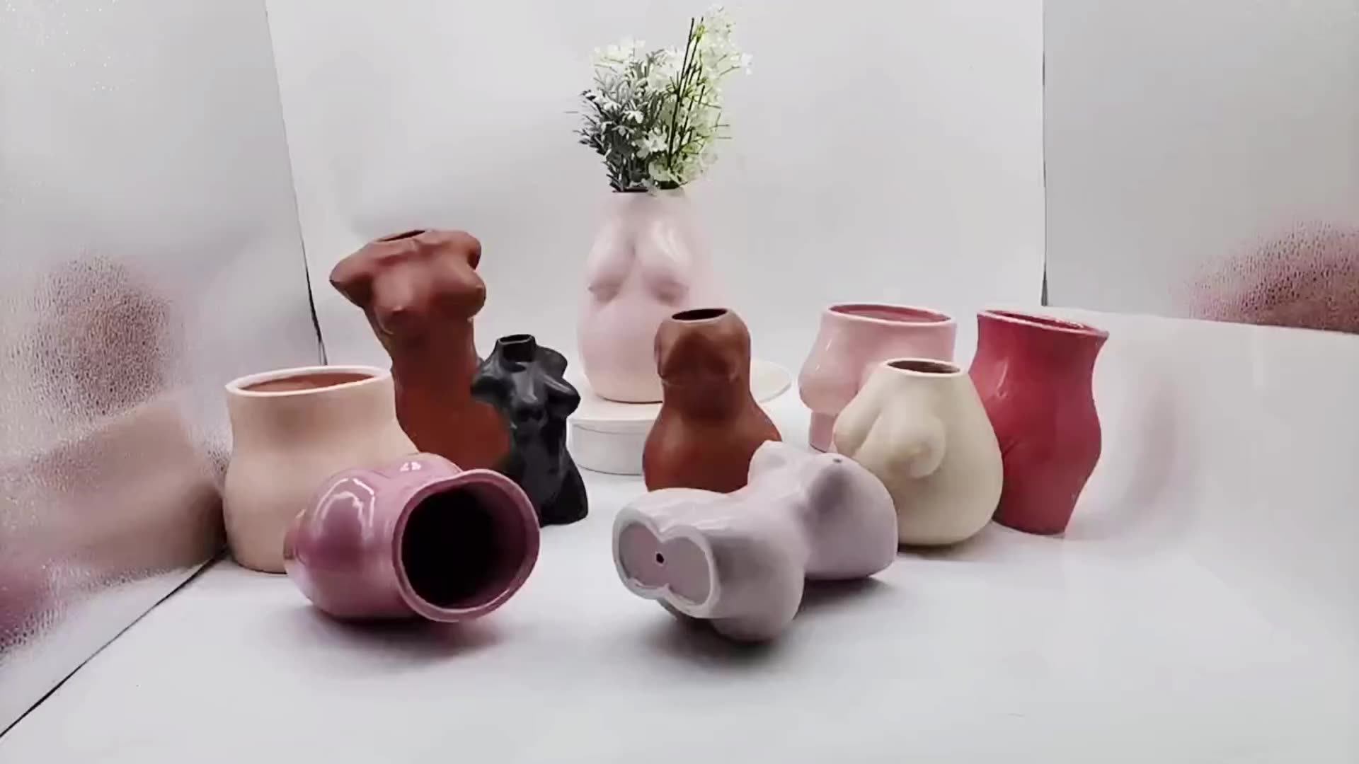 2021 Wholesale New Design Body Shaped Vase Nordic Modern Ceramic Crafts