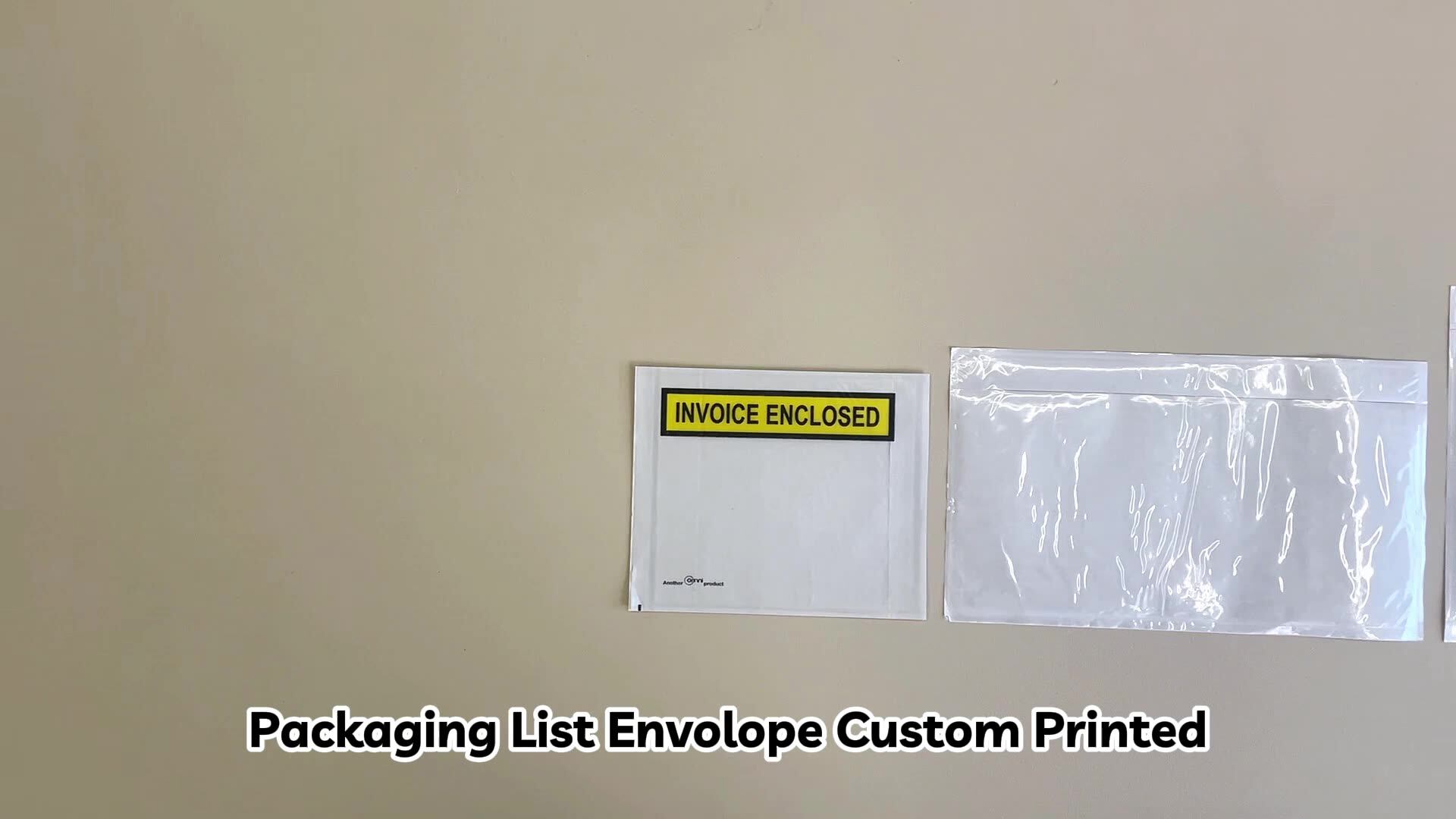 Custom Printed Airway Bill Enclosed Bag Clear Packing List Pouch Self