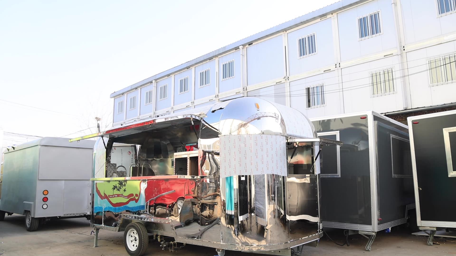 Custom Airstream Mobile Kitchen Hot Dog Fast Food Trailers Fully