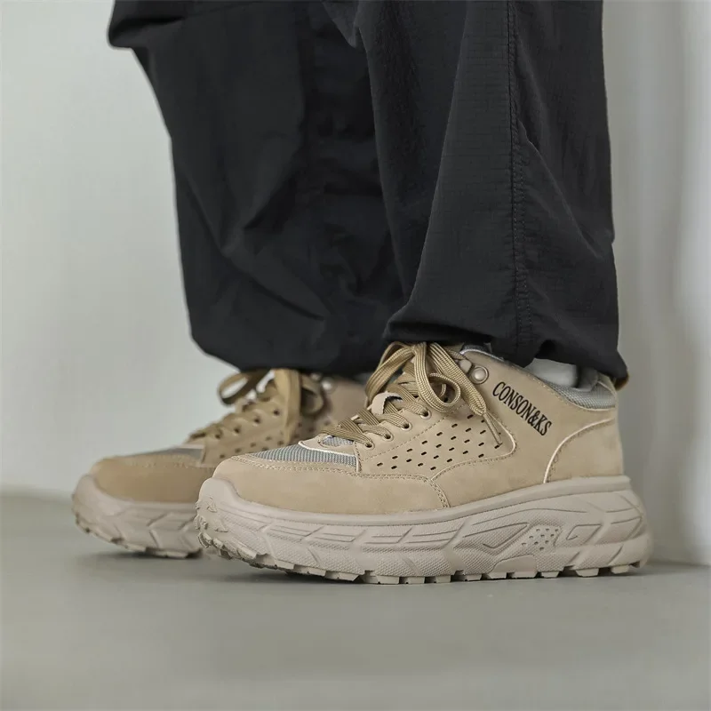Мужские обувь Desert Yellow 2024 весна и осень новые кроссовки мужские Tide Shoes супер огонь INS Daddy Shoes Альпинистские обувь