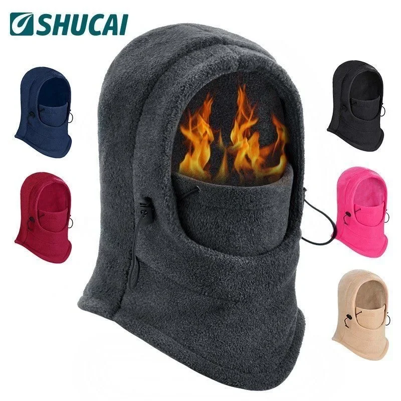 Outdoor Winter Riding Face Protection Thickened Hat Windproof Ski Warm Headgear Masked fleece-lined Flying Tiger Hat Site Hat